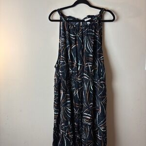 Womens 3X Ava & Viv Maxi Dress Multicolor Abstract Print Sleeveless Summer